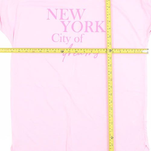 Primark Women Pink T-Shirt Nightshirt S New York City Print
