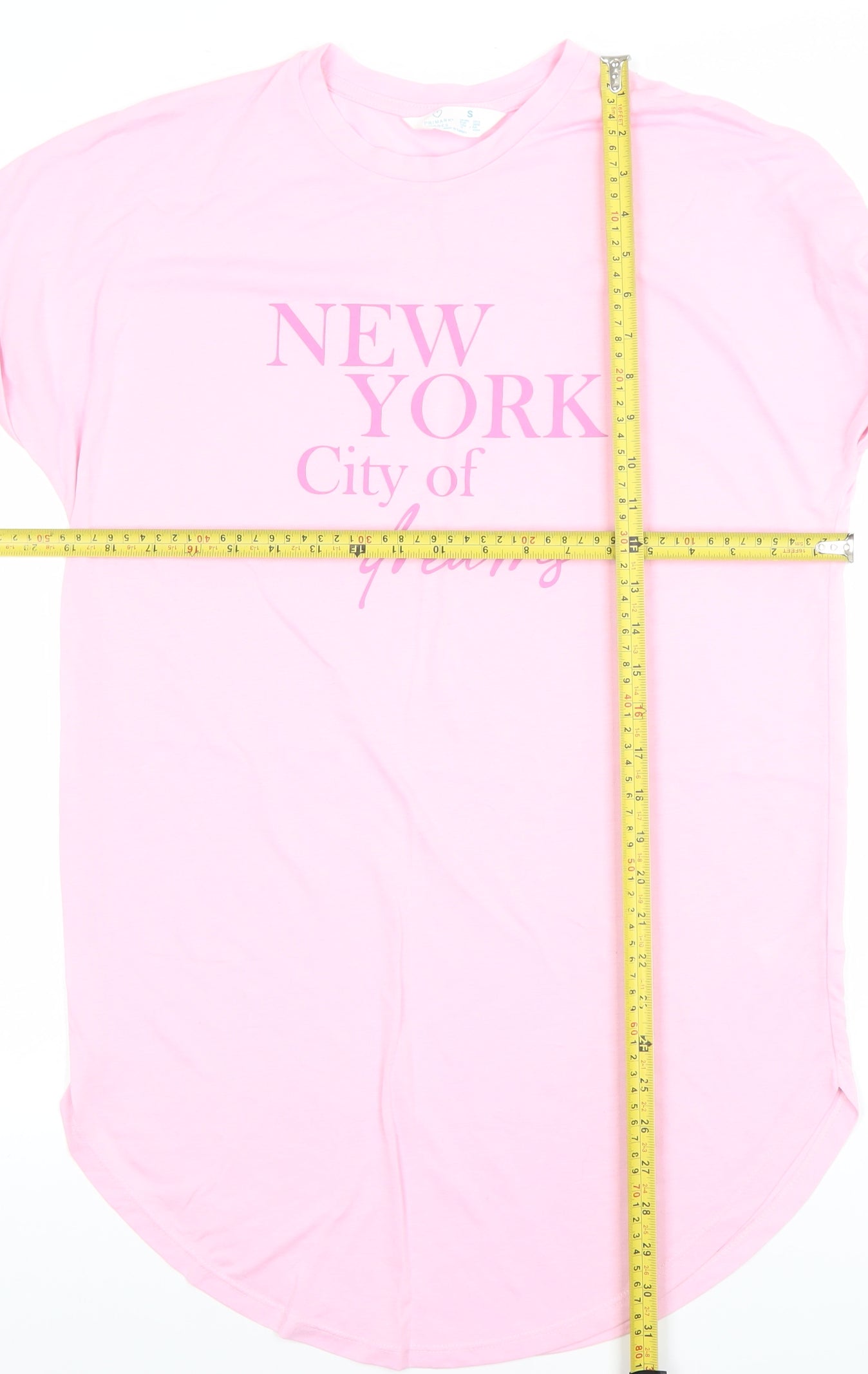 Primark Women Pink T-Shirt Nightshirt S New York City Print