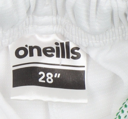 O'Neills Boys White Green Athletic Shorts Size 28in Polyester Activewear