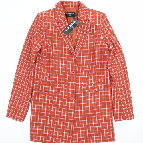 Heartbreak Women's Red Check Blazer UK 8 Single Breasted