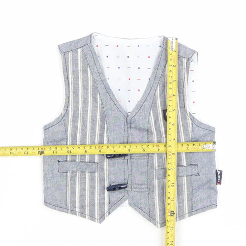 Politto Boys Grey Striped Waistcoat 4 Years Formal Wedding Suit Vest