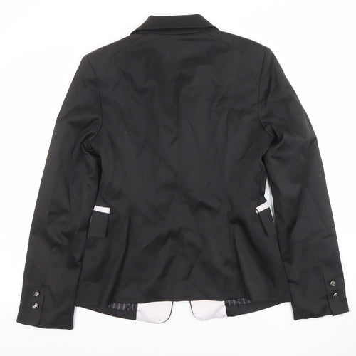 Attentif Womens Black Size 12 Tailored Single-Breasted Blazer