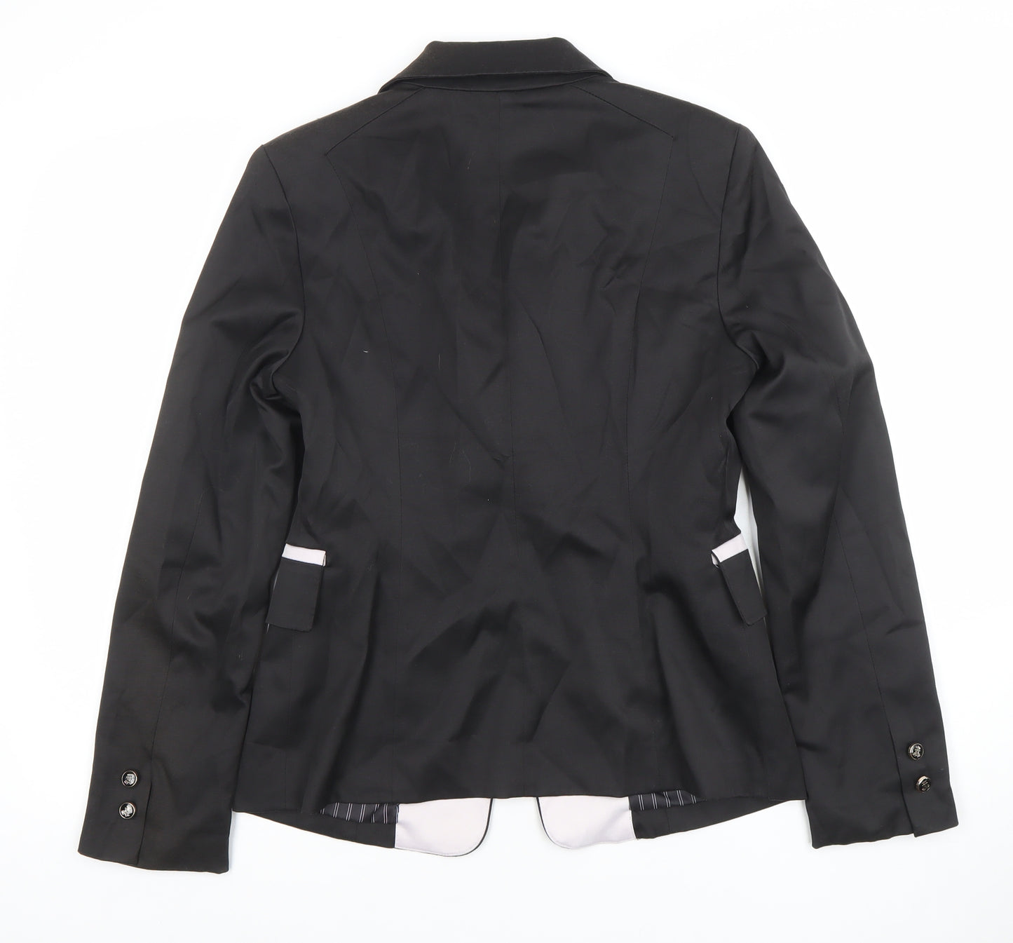Attentif Womens Black Size 12 Tailored Single-Breasted Blazer