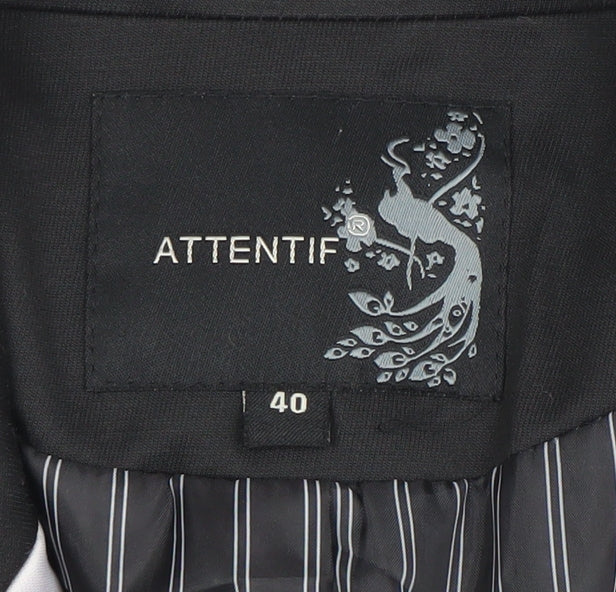 Attentif Womens Black Size 12 Tailored Single-Breasted Blazer