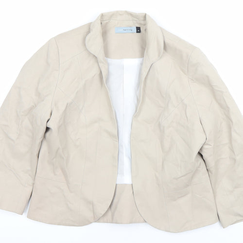 Red Herring Women Beige Size 12 Twill Single-Breasted Blazer Jacket