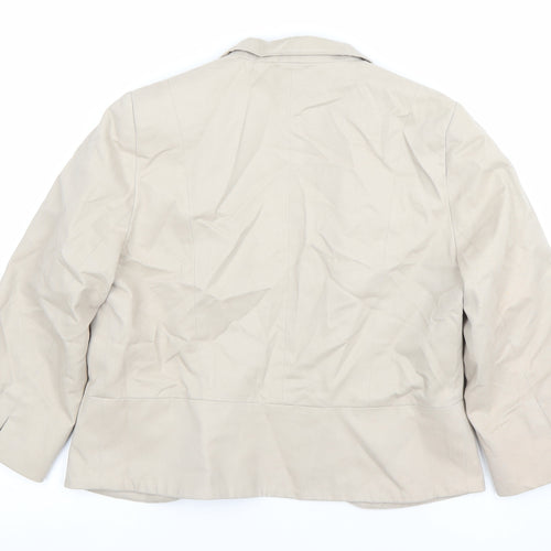 Red Herring Women Beige Size 12 Twill Single-Breasted Blazer Jacket