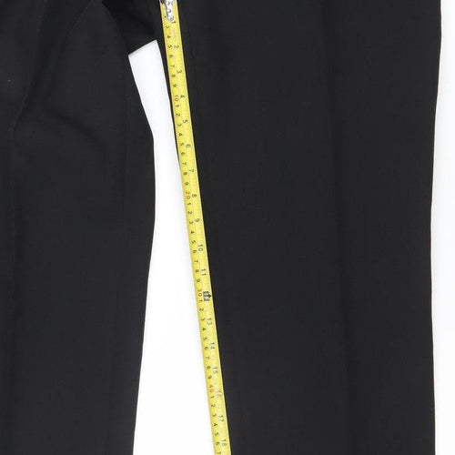 1860 Menswear Black Regular Fit Formal Dress Trousers Size 33R