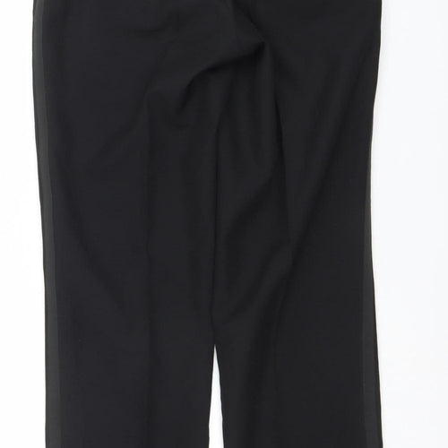 1860 Menswear Black Regular Fit Formal Dress Trousers Size 33R