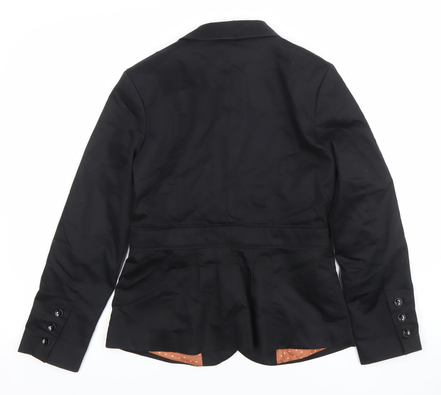 H&M Women's Black Size 10 Cotton Blend Single-Breasted Blazer