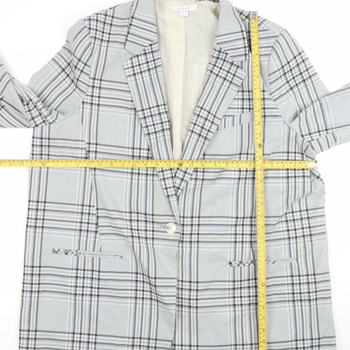 Primark Women Beige Check Single-Breasted Blazer Size 20