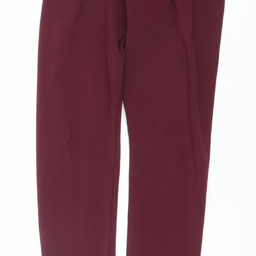 Adidas Womens Red Leggings Size 12 Slim Fit Stretch Activewear