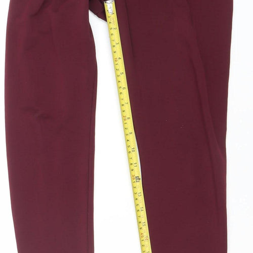 Adidas Womens Red Leggings Size 12 Slim Fit Stretch Activewear