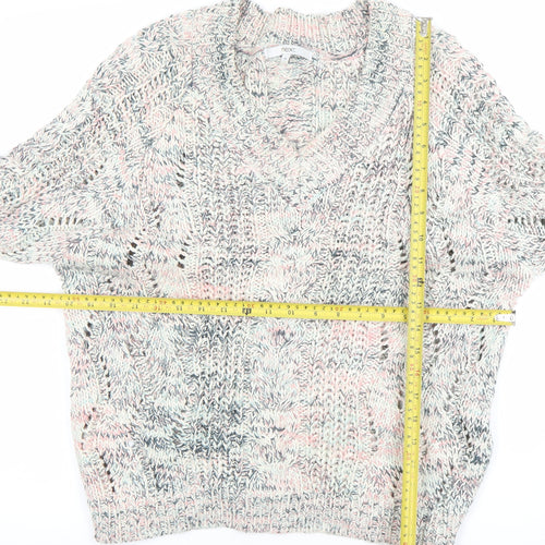 Next Men’s Multicoloured Cable-Knit V-Neck Jumper Size M