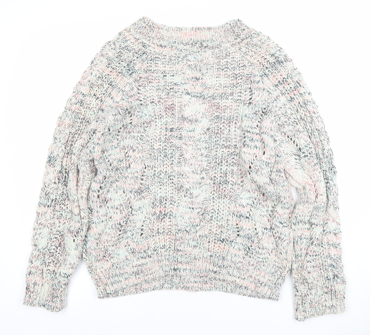 Next Men’s Multicoloured Cable-Knit V-Neck Jumper Size M