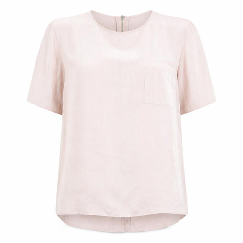 River Island Women Pink Short Sleeve Satin Blouse Size 12