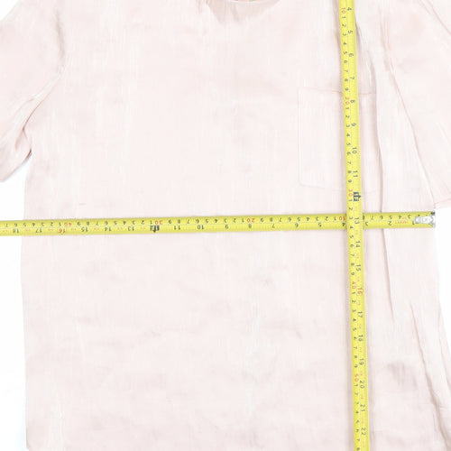River Island Women Pink Short Sleeve Satin Blouse Size 12
