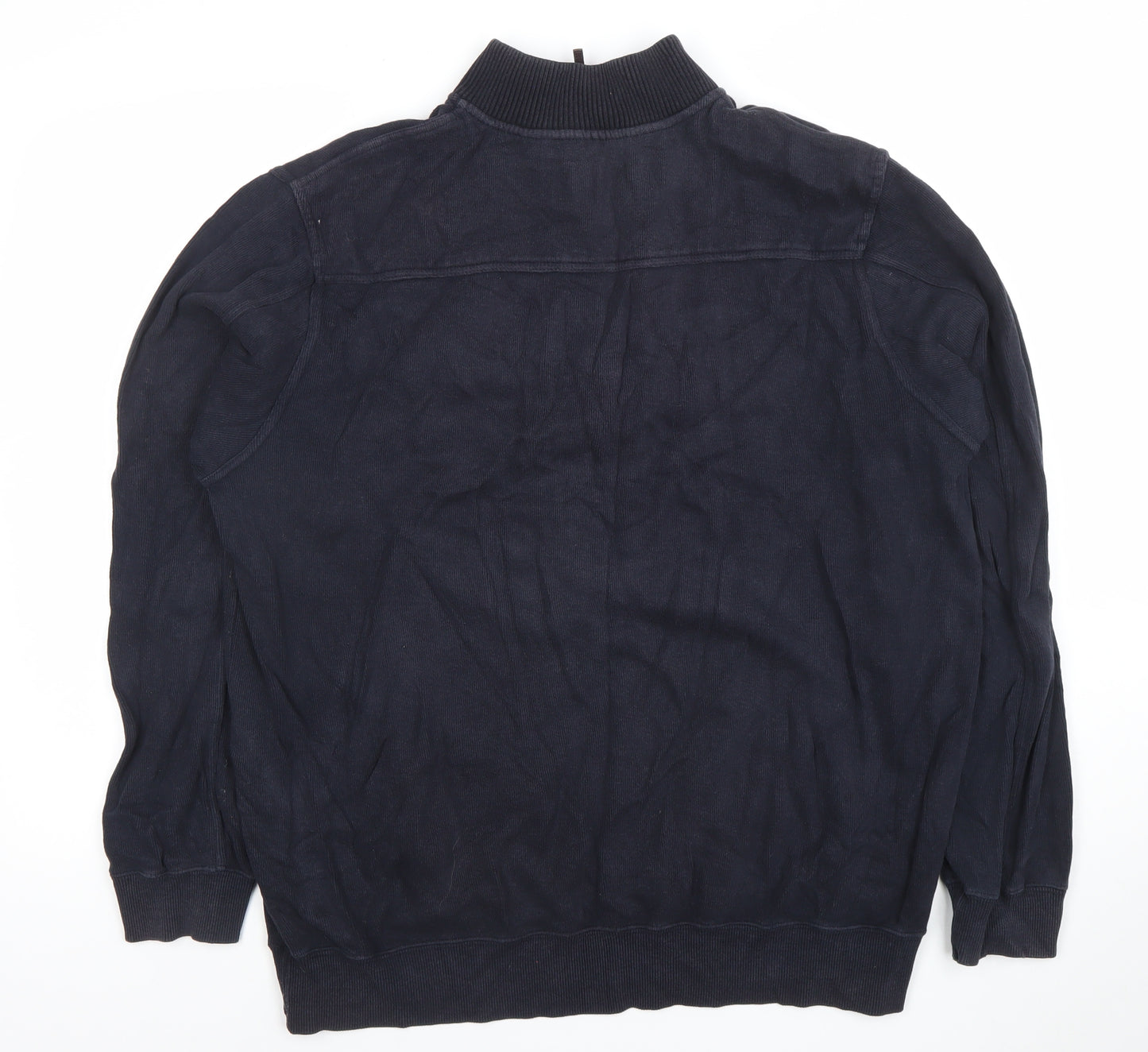 John Partridge Men's Blue XL 1/4 Zip Cotton Long Sleeve Polo Top