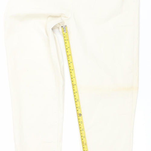 Southern Cotton Womens Ivory Straight Stretch Jeans Size M