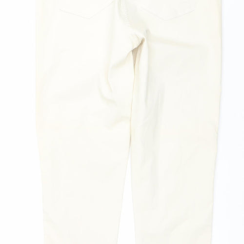 Southern Cotton Womens Ivory Straight Stretch Jeans Size M