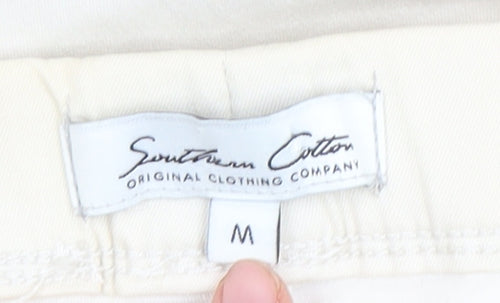 Southern Cotton Womens Ivory Straight Stretch Jeans Size M