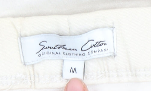 Southern Cotton Womens Ivory Straight Stretch Jeans Size M