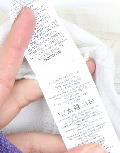 Southern Cotton Womens Ivory Straight Stretch Jeans Size M