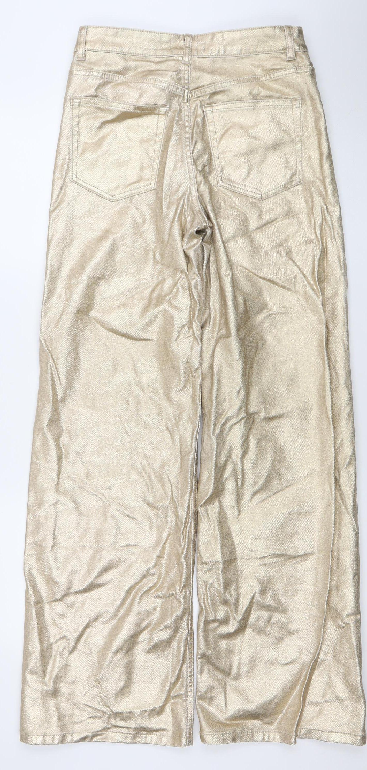 Pull & Bear Women’s Gold Straight Leg Stretch Jeans Size 10