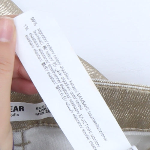 Pull & Bear Women’s Gold Straight Leg Stretch Jeans Size 10