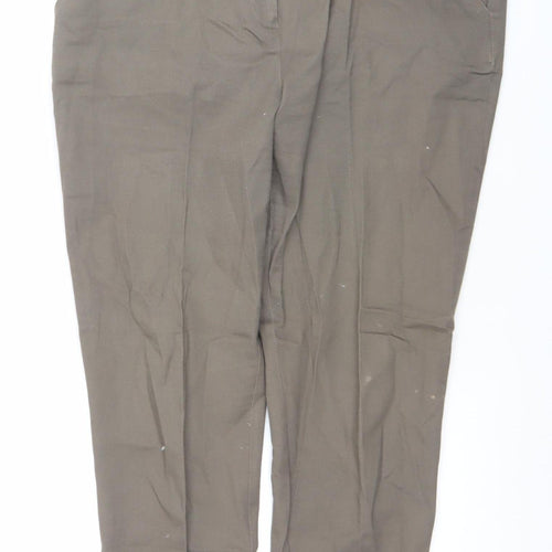 Wallis Womens Brown Size 16 Straight Leg Cotton Blend Jeans