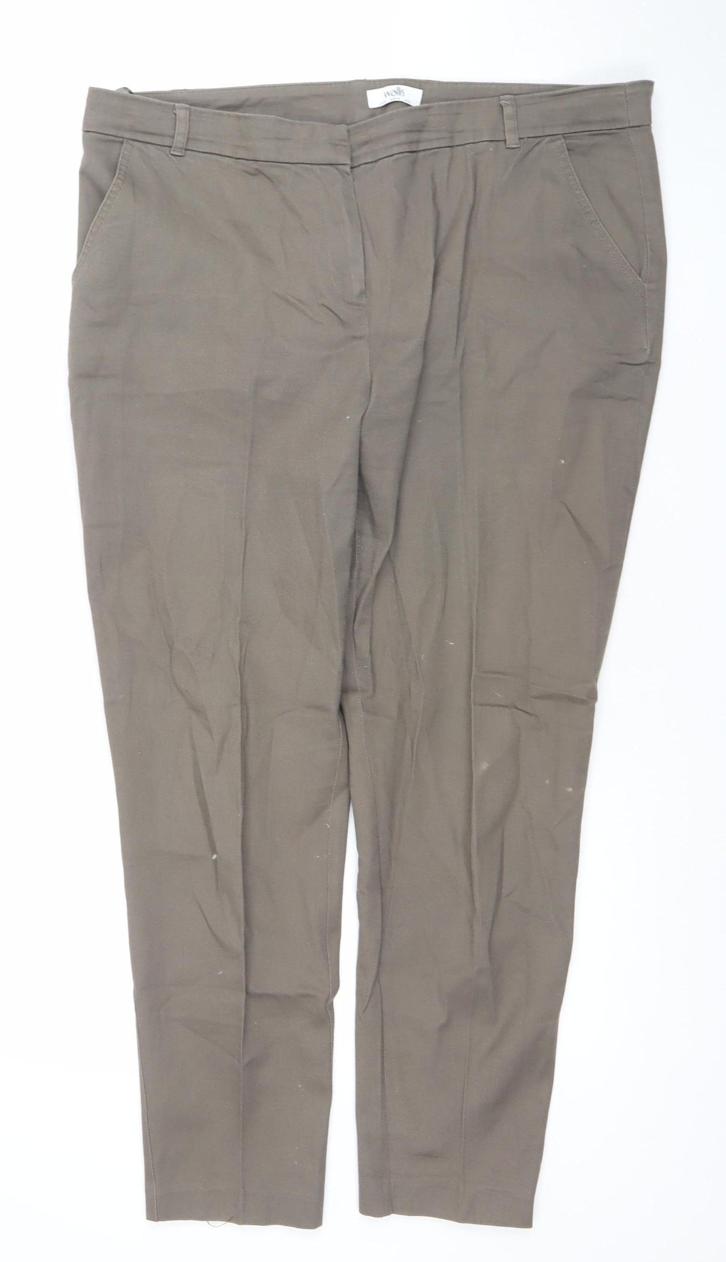 Wallis Womens Brown Size 16 Straight Leg Cotton Blend Jeans