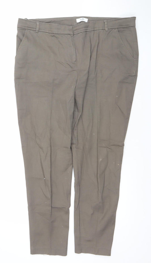 Wallis Womens Brown Size 16 Straight Leg Cotton Blend Jeans