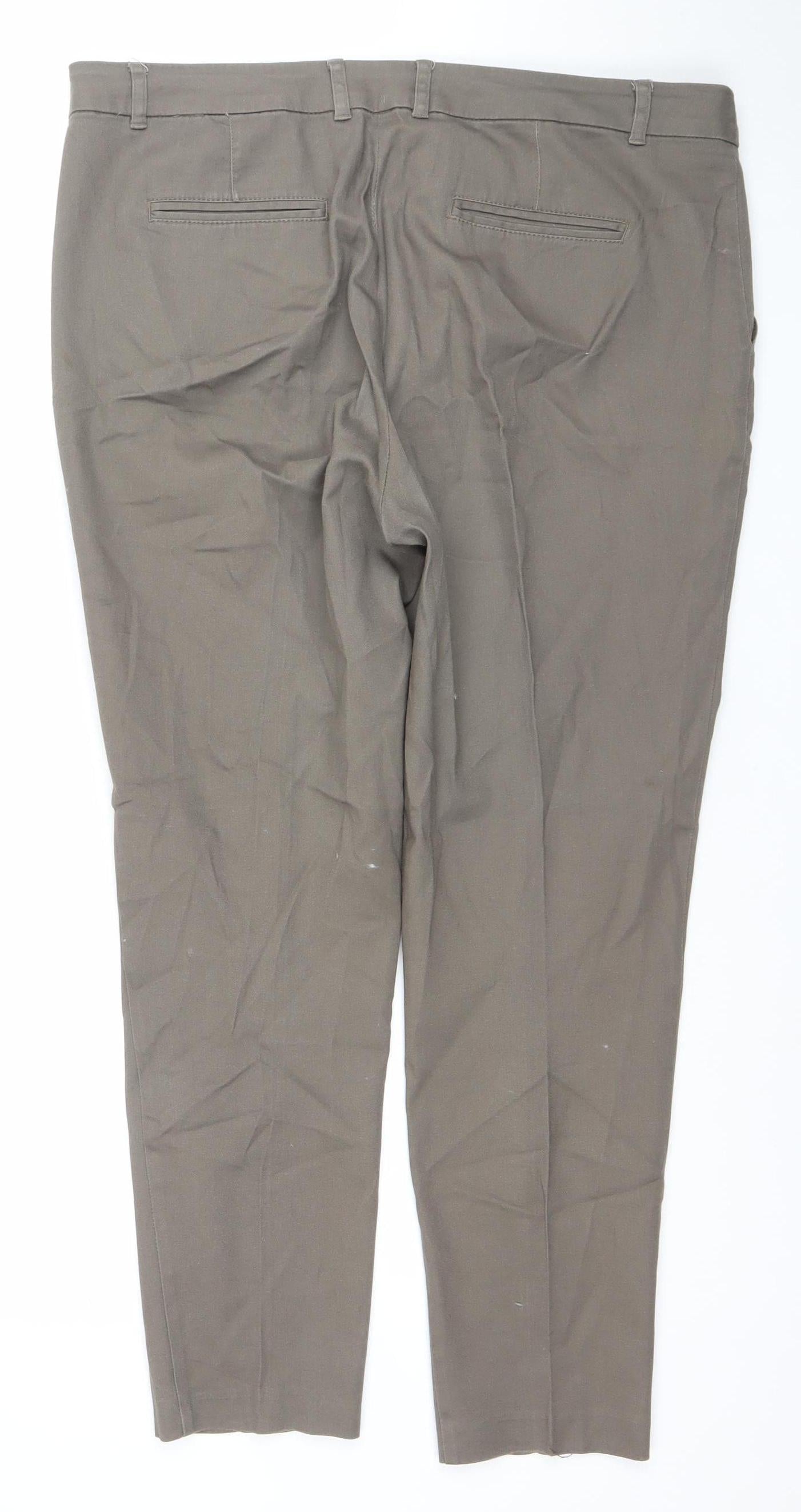 Wallis Womens Brown Size 16 Straight Leg Cotton Blend Jeans