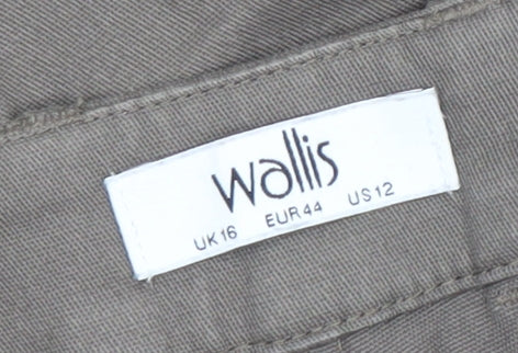 Wallis Womens Brown Size 16 Straight Leg Cotton Blend Jeans