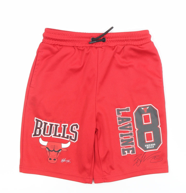 NBA Boys Red Chicago Bulls Lavine 8 Athletic Basketball Shorts 8-9 Years