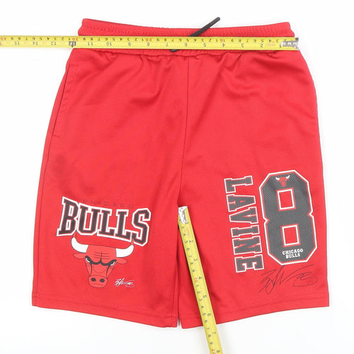 NBA Boys Red Chicago Bulls Lavine 8 Athletic Basketball Shorts 8-9 Years