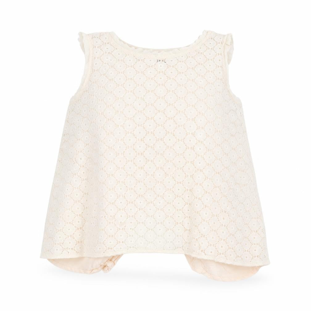 First And I Women's Ivory Lace Sleeveless Camisole Blouse Size L