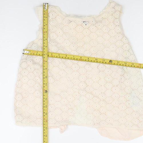 First And I Women's Ivory Lace Sleeveless Camisole Blouse Size L