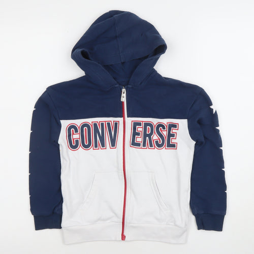 Converse Boys Blue & White Full Zip Hoodie 5-7 Years Graphic Print Stars