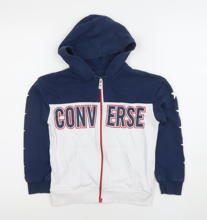 Converse Boys Blue & White Full Zip Hoodie 5-7 Years Graphic Print Stars