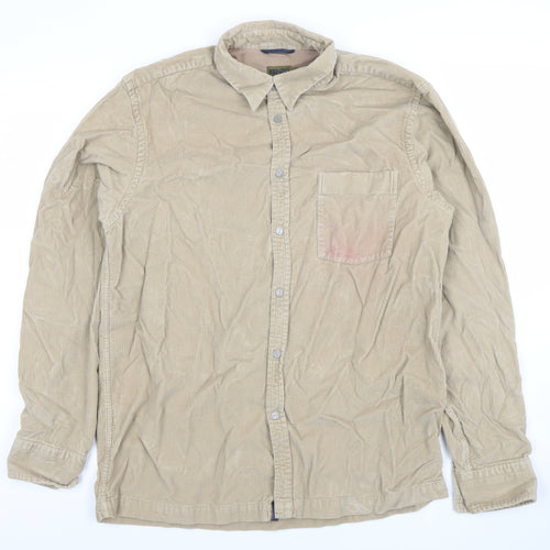 Kenzo Homme Men's Beige M Corduroy Long Sleeve Button-Up Shirt