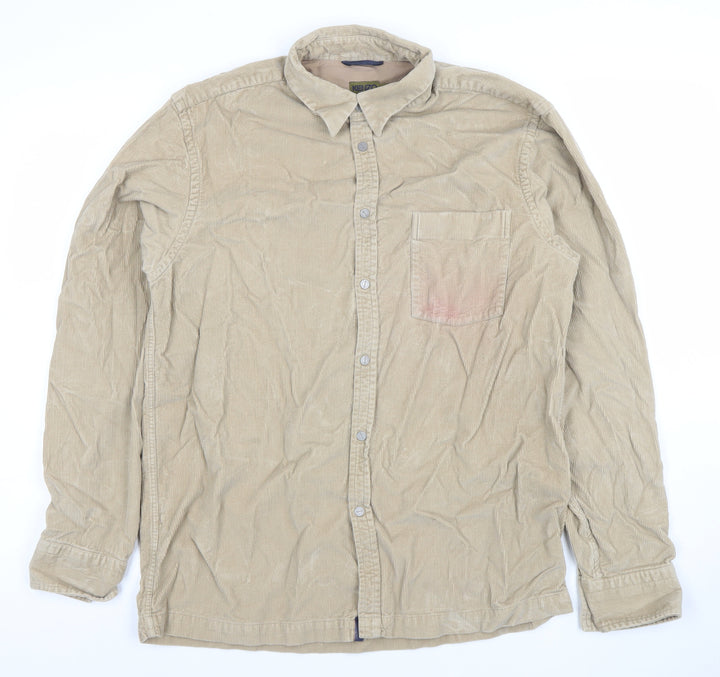 Kenzo Homme Men's Beige M Corduroy Long Sleeve Button-Up Shirt