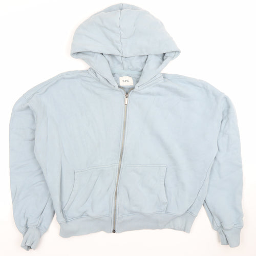 Gym+Coffee Women’s Chalk Blue Full Zip Hoodie Size S Cotton Blend