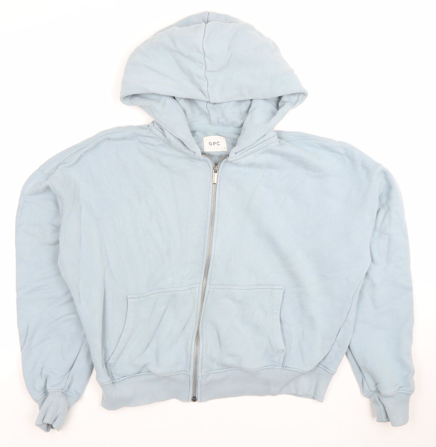 Gym+Coffee Women’s Chalk Blue Full Zip Hoodie Size S Cotton Blend