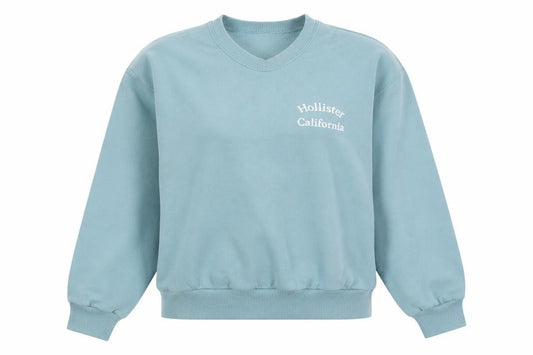 Front view of Hollister Women's Blue XS Crew Neck Pullover Sweatshirt