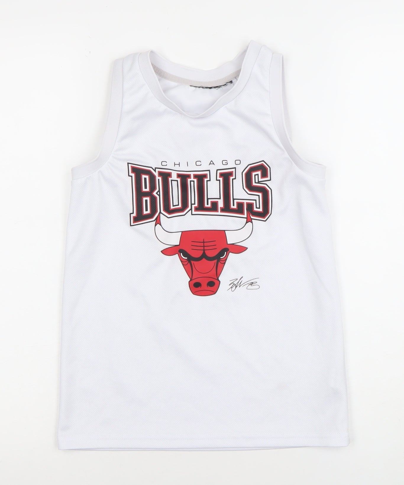 Primark Boys White Chicago Bulls Basketball Tank Top 8 Years Jersey Style