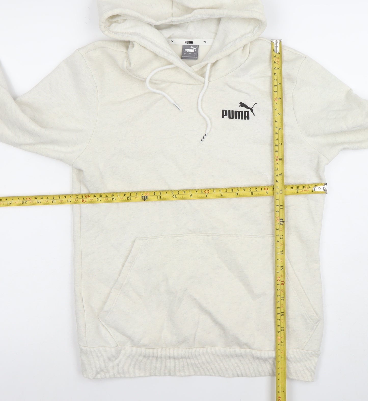 Puma Men's Ivory Pullover Hoodie Small Regular Fit Fleece
