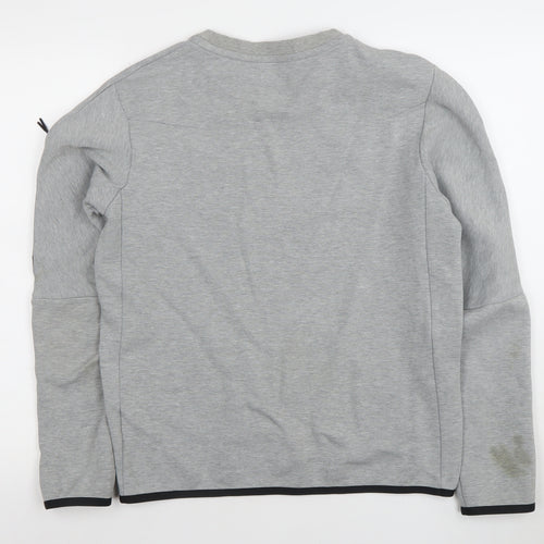 Nike Men's Grey Crew Neck Long Sleeve Logo Sweatshirt S