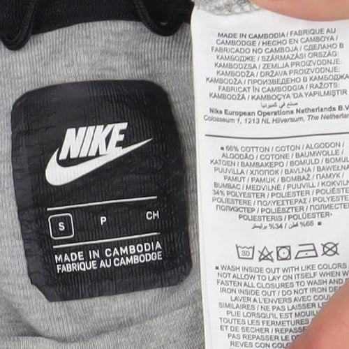 Nike Men's Grey Crew Neck Long Sleeve Logo Sweatshirt S