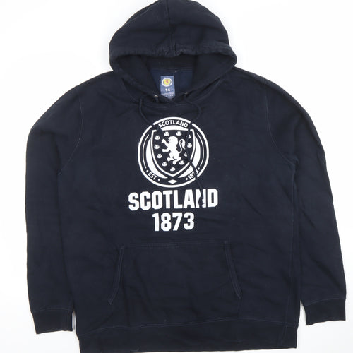 Scotland Football Navy Hoodie Womens Size 14 Pullover Cotton Blend