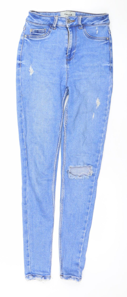 New Look Hallie Women’s Blue Distressed Skinny Jeans Size 8